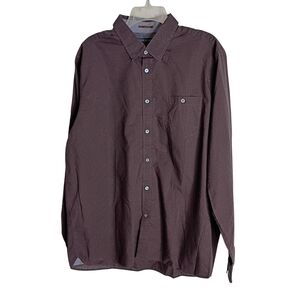 Ted Baker - Men's Burgundy Checkered Shirt Size 7 (3XL)S